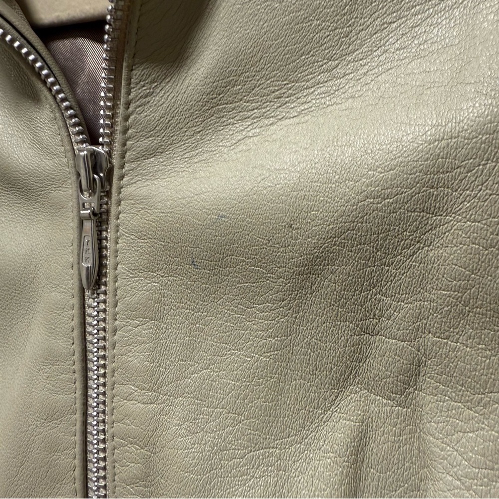 VTG 70s Cream Leather Cafe Racer Jacket UK Small Made in England - Picture 6 of 16